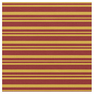 Goldenrode en maroon Lines/Stripes Pattern Stof