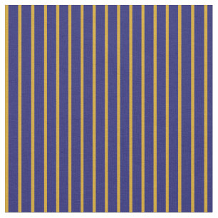Goldenrode en Midnight Blue gekleurd Striped Patro Stof