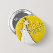 Goldenrode en witte  Vrijgezellenfeest Pin Ronde Button 5,7 Cm (Voorkant /achterkant)