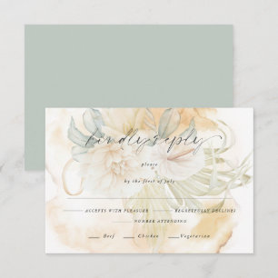Goldenrode Gele Floral Maal Choice RSVP Kaartje