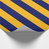 Goldenrode, Navy Blue XL Stripes Pattern V Cadeaupapier (Hoek)