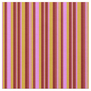 Goldenrode, Violet, bruin en maroon gekleurd patro Stof