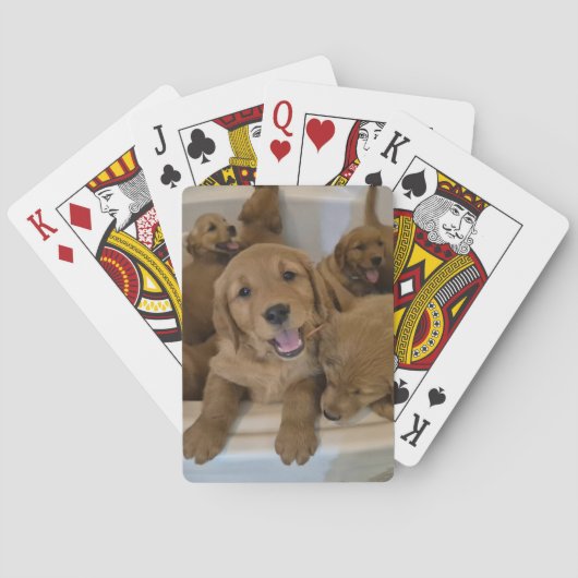 Goldens in een bad pokerkaarten (Achterkant)