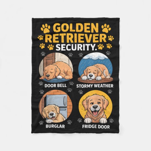 Goldens Tee Golden Retriever Security Funny Fleece Deken (Voorkant)