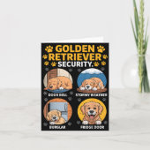 Goldens Tee Golden Retriever Security Funny  Kaart (Voorkant)