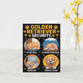 Goldens Tee Golden Retriever Security Funny  Kaart (Gele Bloem)