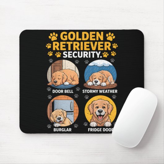 Goldens Tee Golden Retriever Security Funny  Muismat (Met muis)