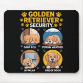 Goldens Tee Golden Retriever Security Funny  Muismat (Voorkant)