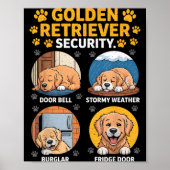 Goldens Tee Golden Retriever Security Funny  Poster (Voorkant)