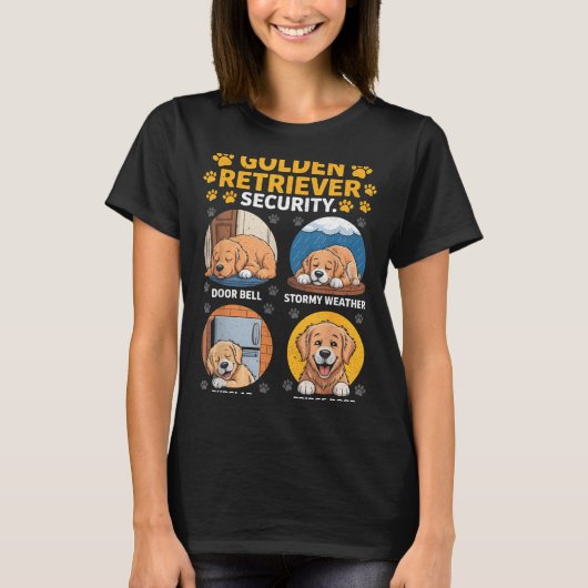 Goldens Tee Golden Retriever Security Funny T-shirt (Voorkant)