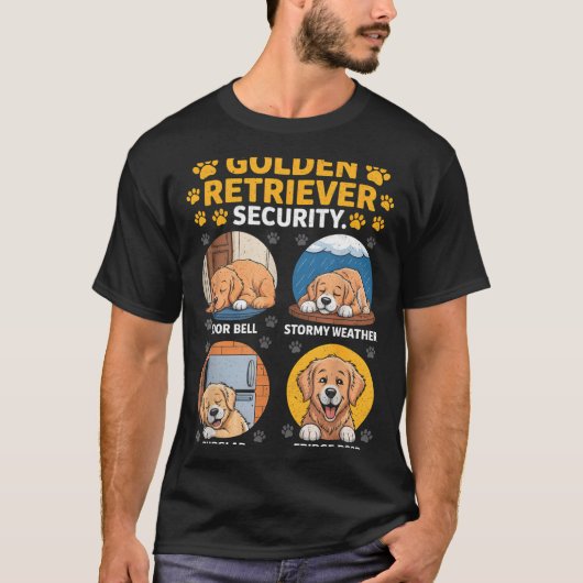 Goldens Tee Golden Retriever Security Funny  T-shirt (Voorkant)