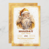 GoldenSanta Claus Waterverf Kaart (Voorkant / Achterkant)