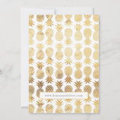 GoldenTropische anananas Gold Wedding Invitations Kaart (Achterkant)
