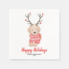 Goldern Retriever kerstschatster Antlers Custom Servet