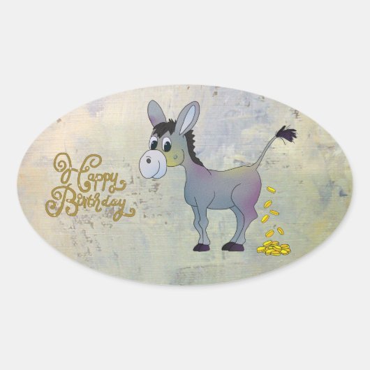 Goldesel Ovale Sticker (Voorkant)