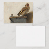 Goldfinch, 1654, van Carel Fabritius Notitiekaartje (Voorkant / Achterkant)