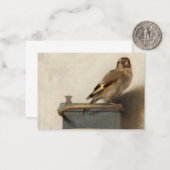 Goldfinch, 1654, van Carel Fabritius Notitiekaartje (Voorkant / Achterkant in situ)