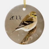 Goldfinch 2023 Kerstmis Keramisch Ornament (Voorkant)