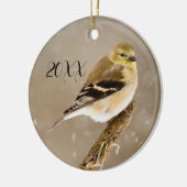 Goldfinch 2023 Kerstmis Keramisch Ornament (Links)