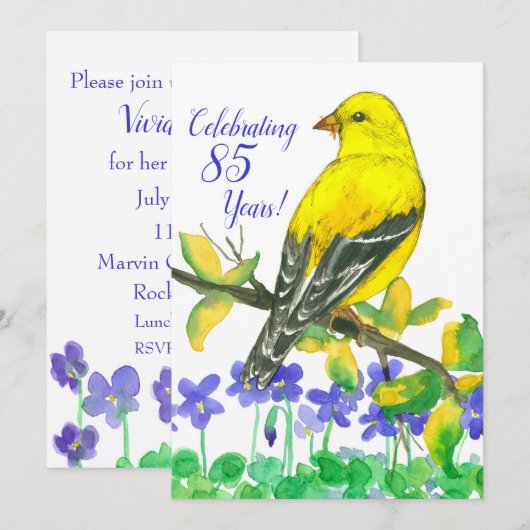 Goldfinch Bird 85ste verjaardag Kaart (Voorkant / Achterkant)