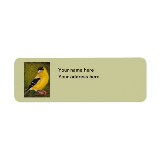 Goldfinch Bird Art Address Label (Voorkant)