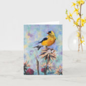 Goldfinch Bird Fine Art Alle gelegenheden Kaart (Gele Bloem)
