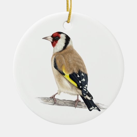 Goldfinch Bird Keramisch Ornament (Voorkant)
