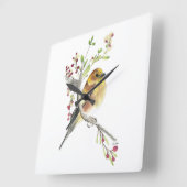 Goldfinch Bird Waterverf Art Vierkante Klok (Hoek)