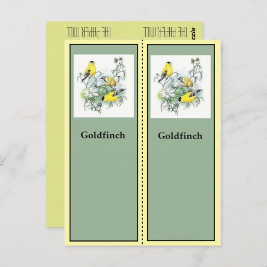 Goldfinch Birding Bladwijzer Briefkaart (Voorkant / Achterkant)