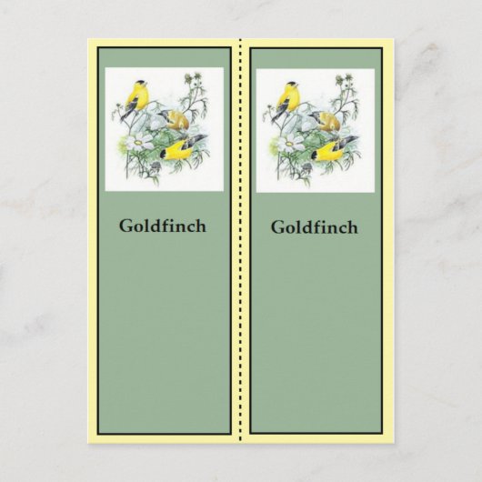 Goldfinch Birding Bladwijzer Briefkaart (Voorkant)