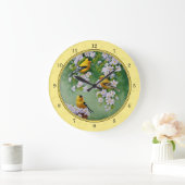 Goldfinch Birds & Apple Blossom Yellow Grote Klok (Huis)