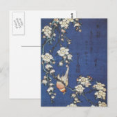 Goldfinch en Cherry Tree, c.1834, door Katsushika  Briefkaart (Voorkant / Achterkant)