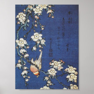 Goldfinch en Cherry Tree, c.1834, door Katsushika  Poster