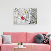 Goldfinch en kardinaal canvas afdruk (Insitu (Woonkamer))