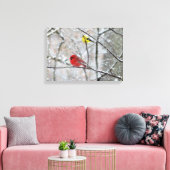 Goldfinch en kardinaal canvas afdruk (Insitu (Woonkamer))