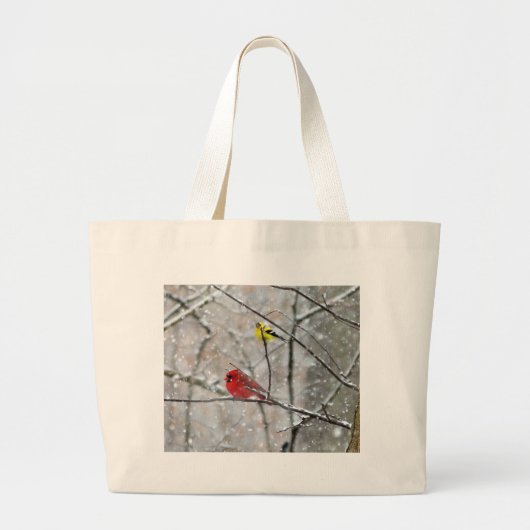 Goldfinch en kardinaal grote tote bag (Voorkant)