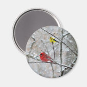 Goldfinch en kardinaal magneet (Voorkant / Achterkant)