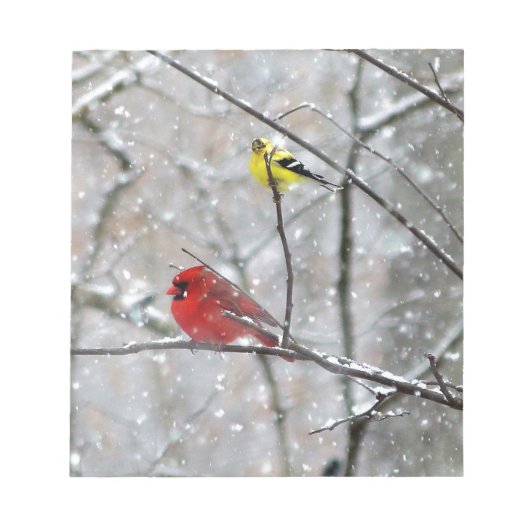 Goldfinch en kardinaal notitieblok (Voorkant)