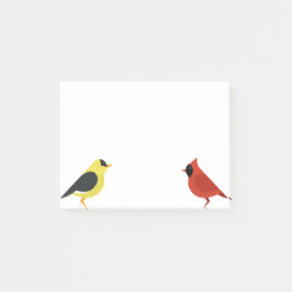 Goldfinch en kardinaal post-it® notes