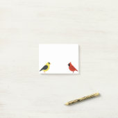 Goldfinch en kardinaal post-it® notes (Op bureau)