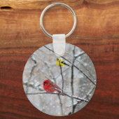 Goldfinch en kardinaal sleutelhanger (Voorkant)