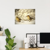 Goldfinch en Pine Siskin Poster (Thuiskantoor)