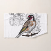 Goldfinch en rozen bad handdoek (Handdoek)