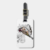Goldfinch en rozen bagagelabel (Voorkant verticaal)