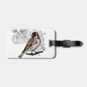 Goldfinch en rozen bagagelabel (Achterkant horizontaal)