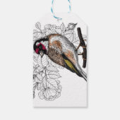 Goldfinch en rozen cadeaulabel (Achterkant)
