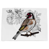 Goldfinch en rozen groot cadeauzakje (Voorkant)