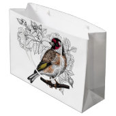 Goldfinch en rozen groot cadeauzakje (Achterkant Gekanteld)