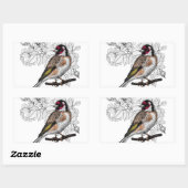 Goldfinch en rozen rechthoekige sticker (Vel)