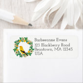Goldfinch en Wreath Personalize Etiket (Insitu)